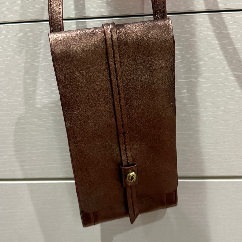 HOBO Bronze Floral Lined Phone Leather Bag - Picture 2 of 5
